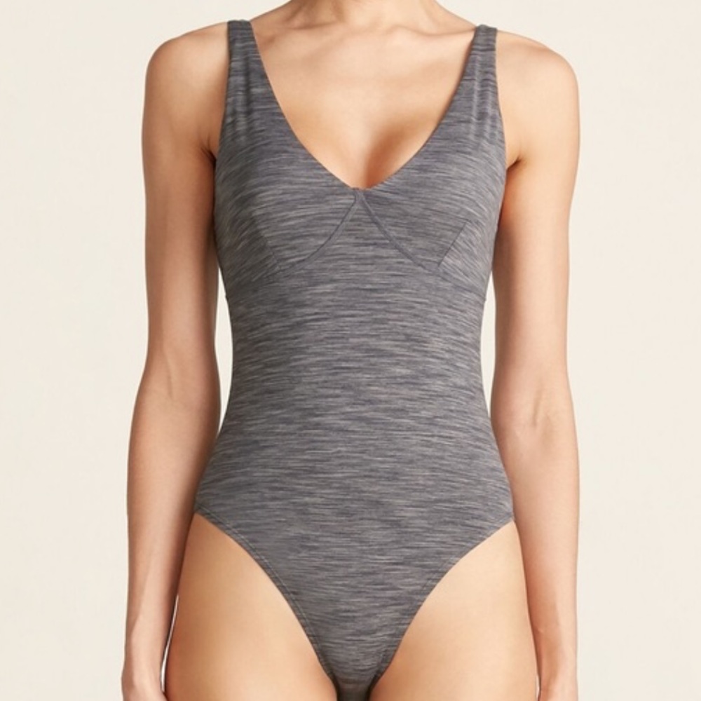 Outdoor Voices Black V-Neck Bodysuit